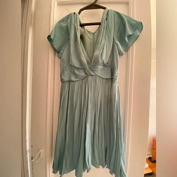 Anthropologie Deep V Vibrant Mini Dress - Picture 2 of 4